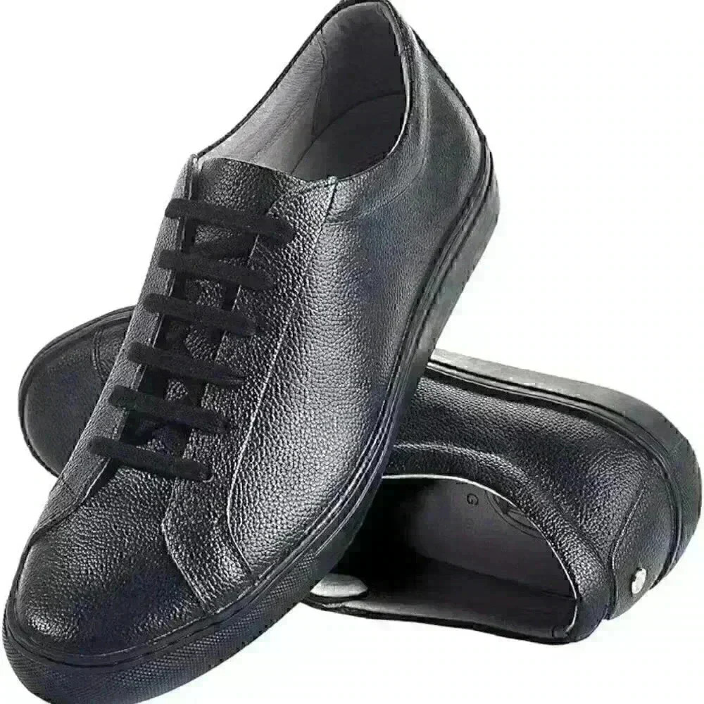 TCG Kennedy Mens Black Leather Low Top Lace Up Lifestyle Sneakers Shoes SAVE $51